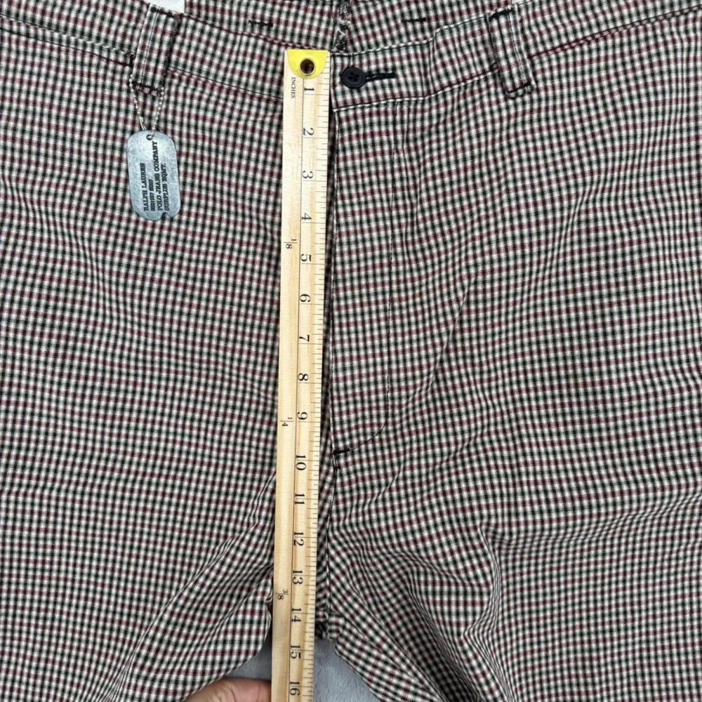 Polo Jeans Co Ralph Lauren Mens Brown Gingham‎ Check Dog Shorts Size 42